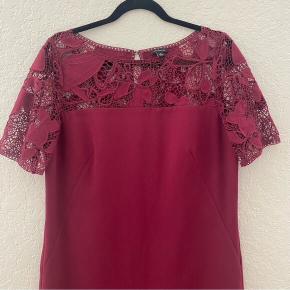 Ann Taylor Wine Burgundy Crochet Top Dress Sz 6 - Picture 4 of 12